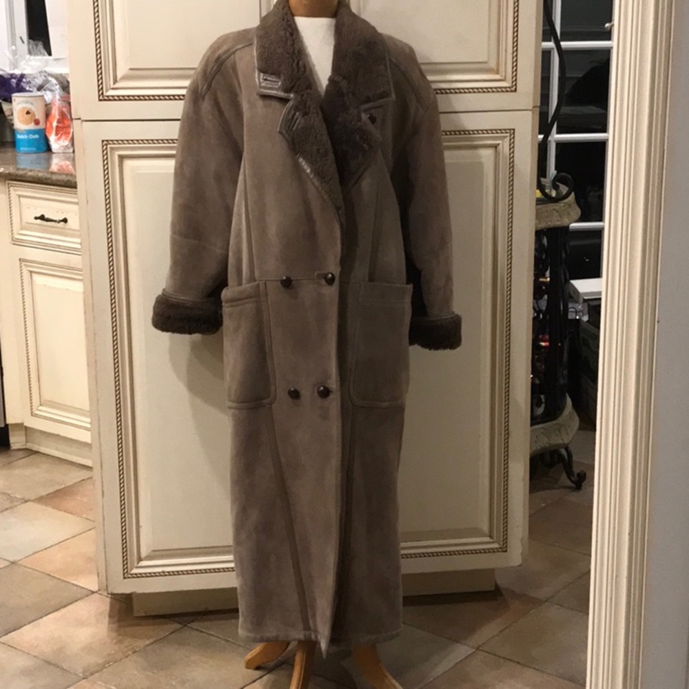 Gorgeous Genuine Shearling Coat Taupe Finland 8